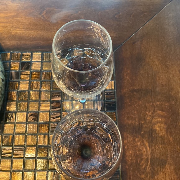 Rare Purple crackled Pier One wine glasses. - Picture 3 of 3